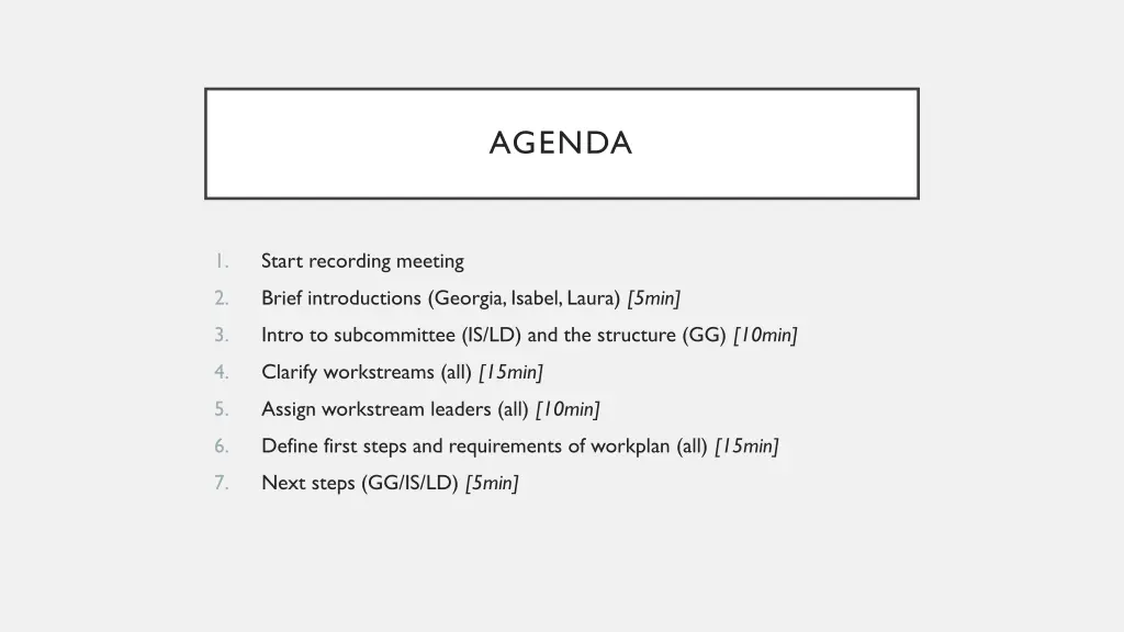 agenda