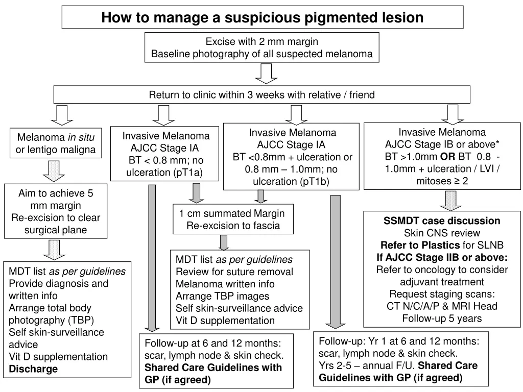 how to manage a suspicious pigmented lesion