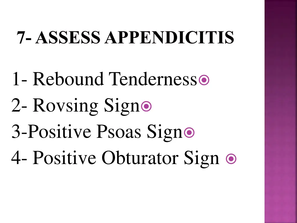 7 assess appendicitis