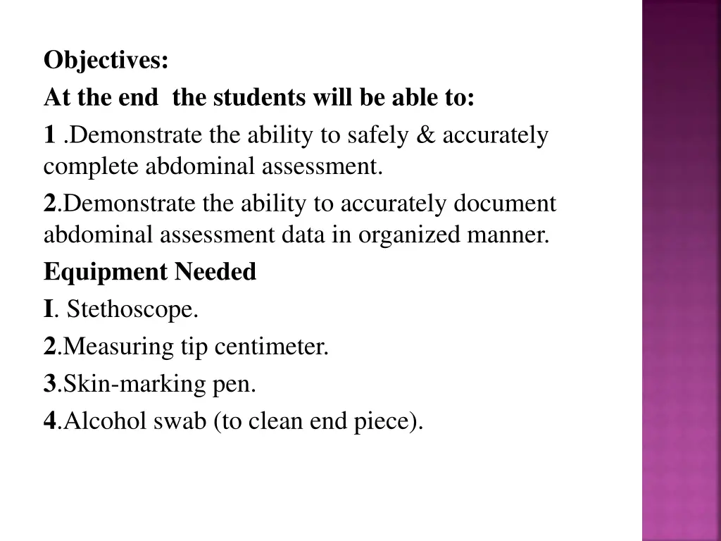 objectives at the end the students will be able