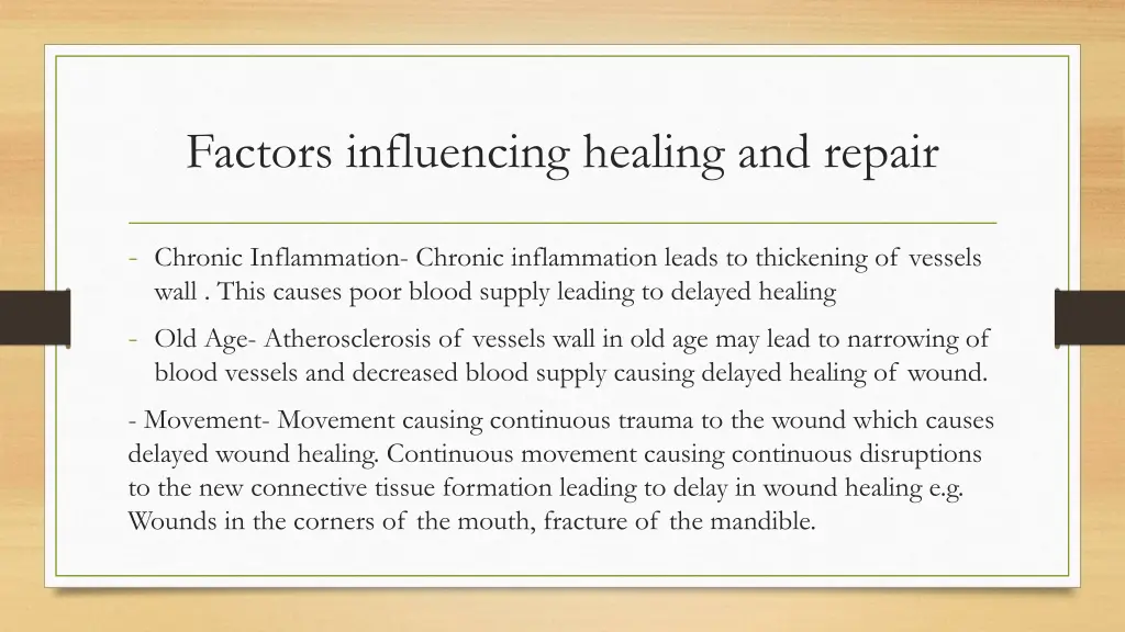 factors influencing healing and repair 1