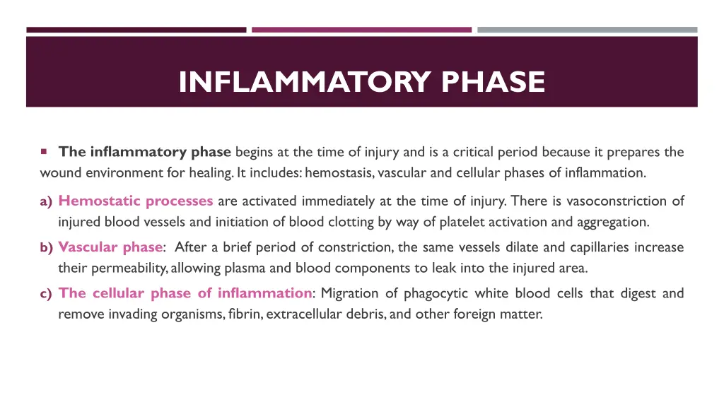 inflammatory phase