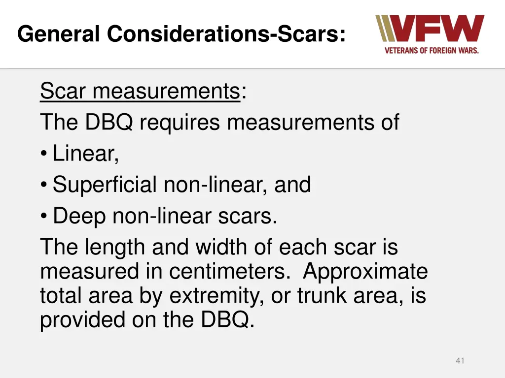 general considerations scars 1