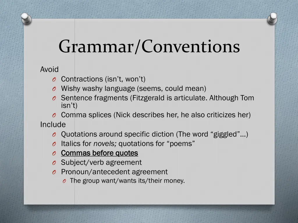 grammar conventions