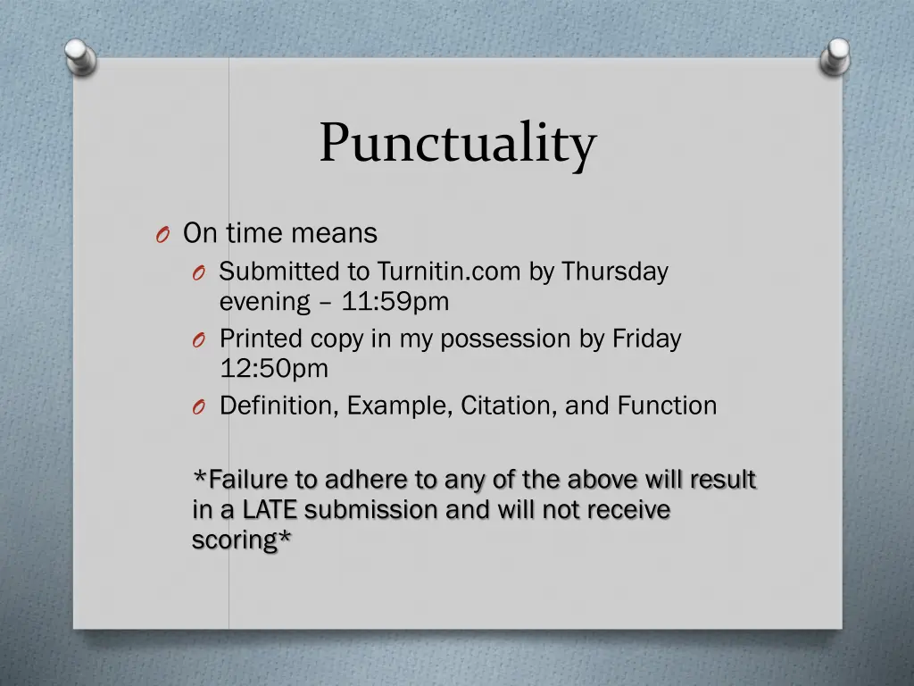 punctuality