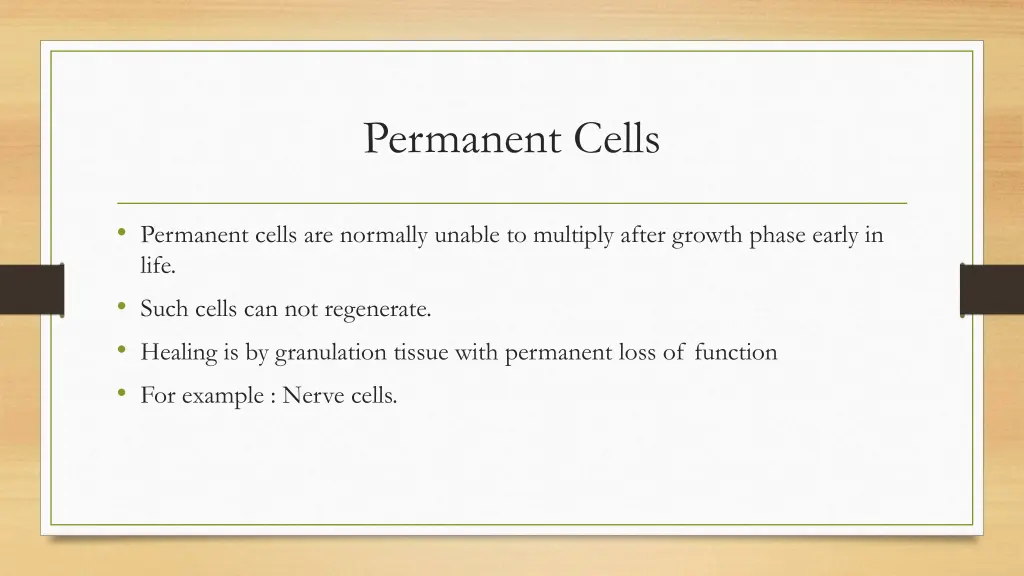 permanent cells