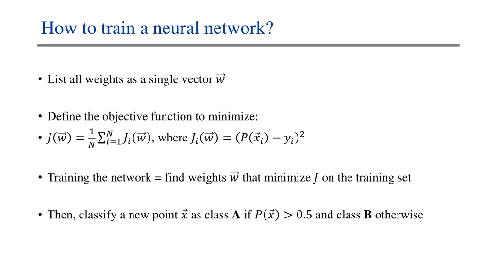 how to train a neural network