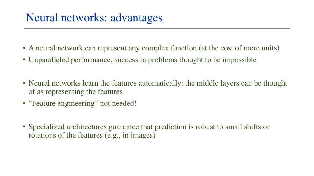 neural networks advantages