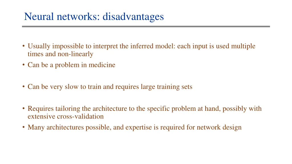 neural networks disadvantages