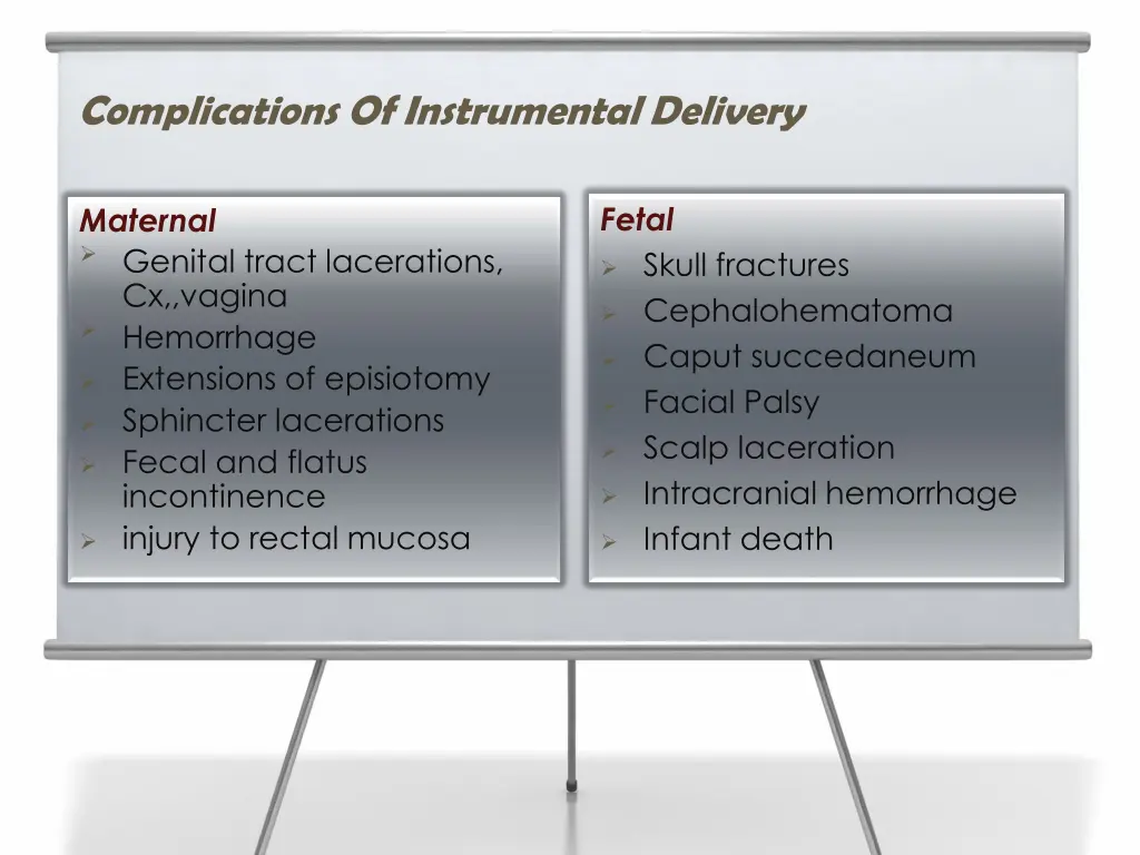 complications of instrumental delivery