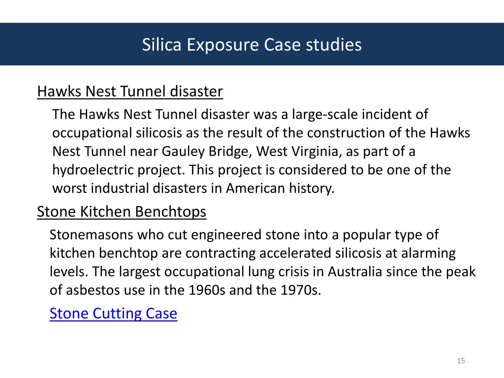 silica exposure case studies