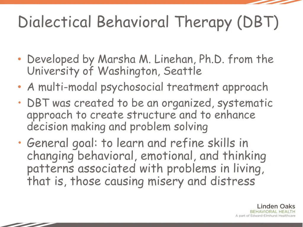 dialectical behavioral therapy dbt