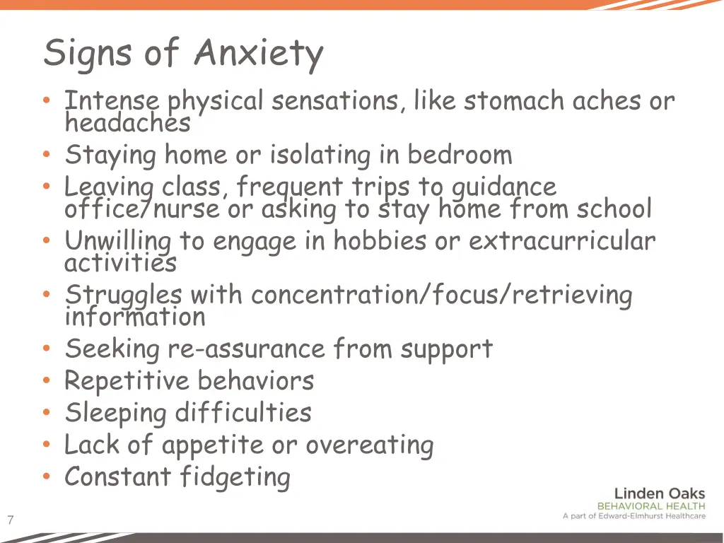 signs of anxiety intense physical sensations like