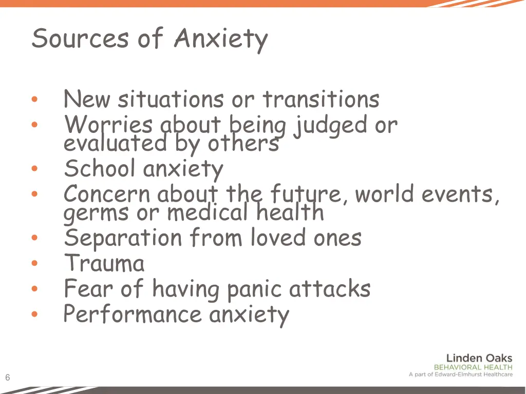 sources of anxiety