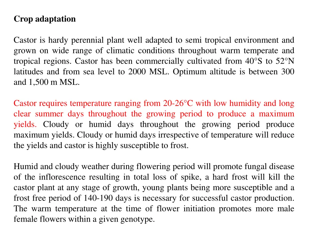 crop adaptation