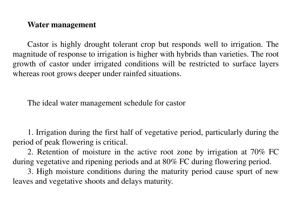 water management