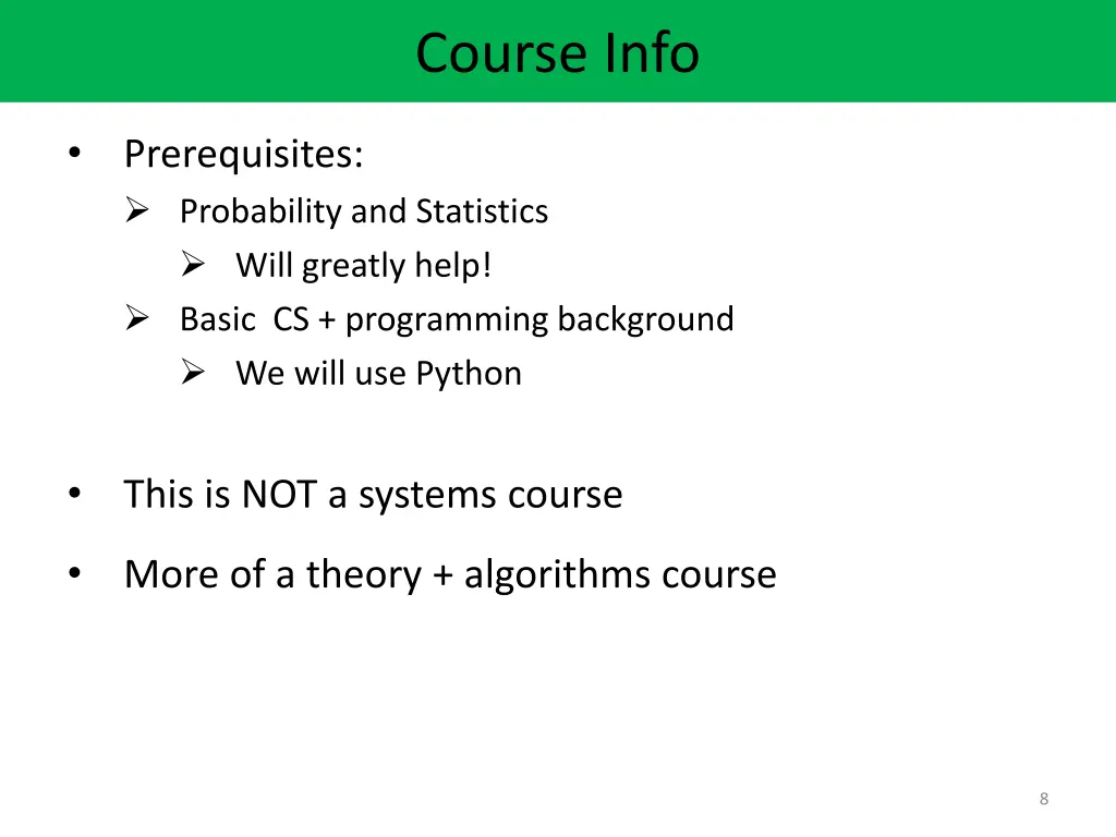 course info 1