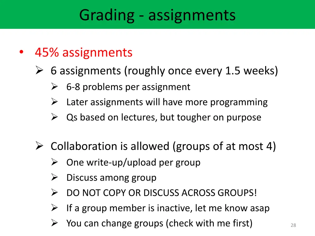 grading assignments