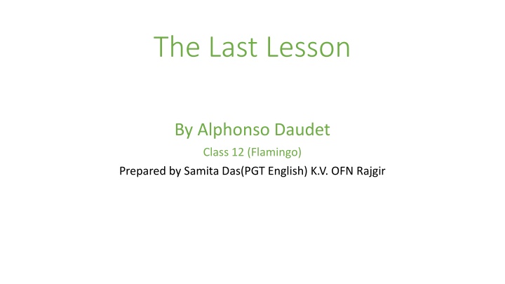 the last lesson