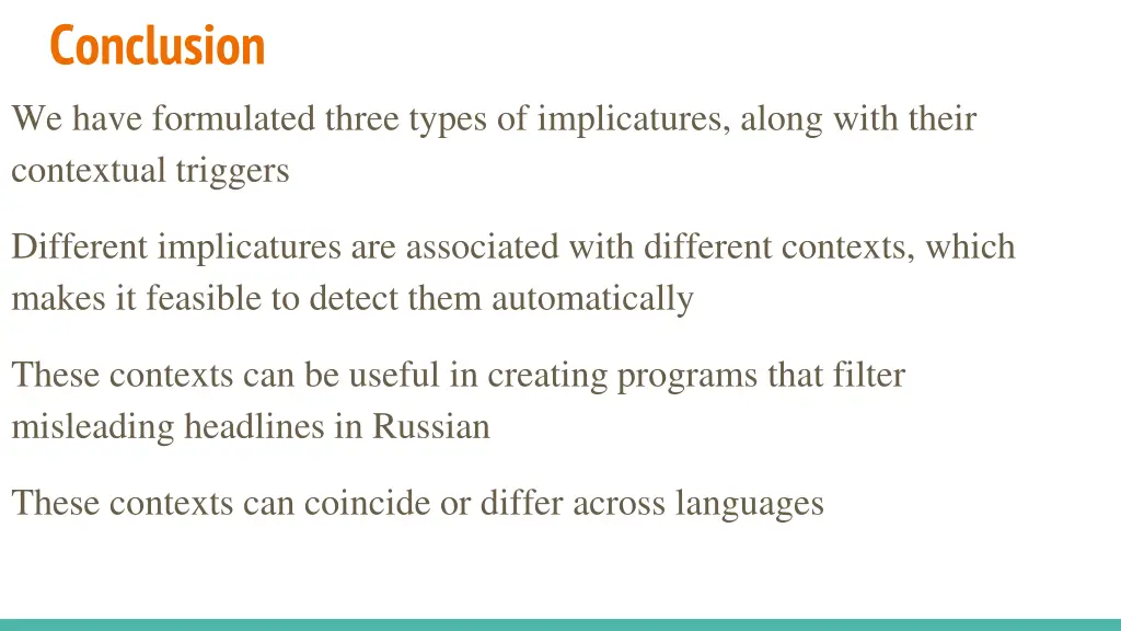 conclusion we have formulated three types