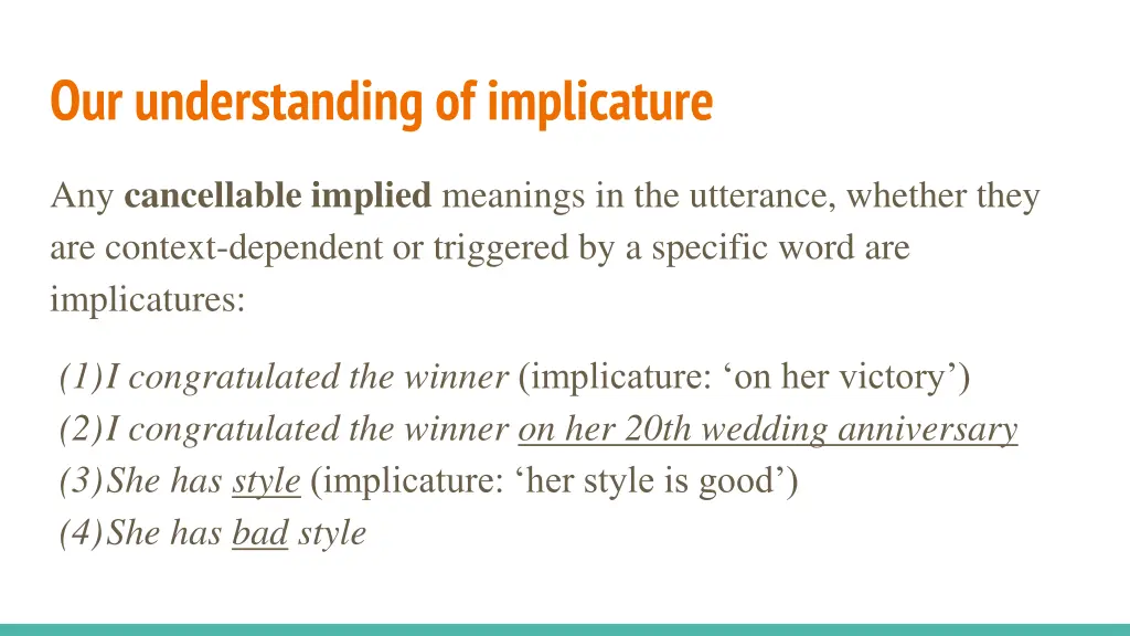 our understanding of implicature