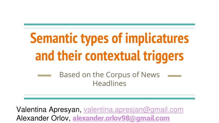 semantic types of implicatures and their