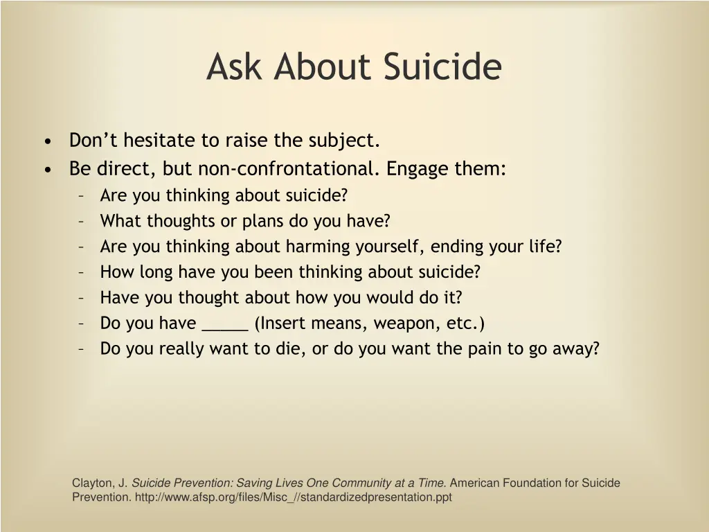 ask about suicide