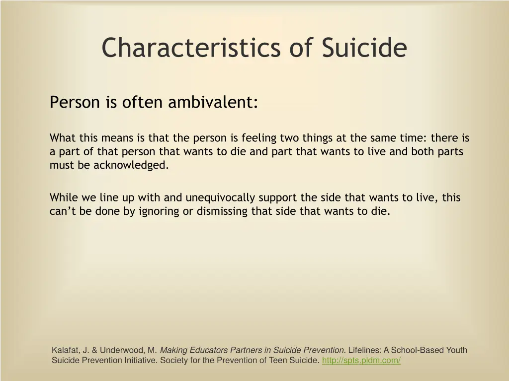 characteristics of suicide 1