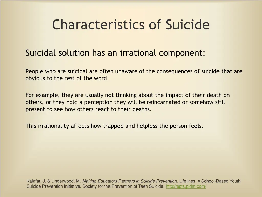 characteristics of suicide 2