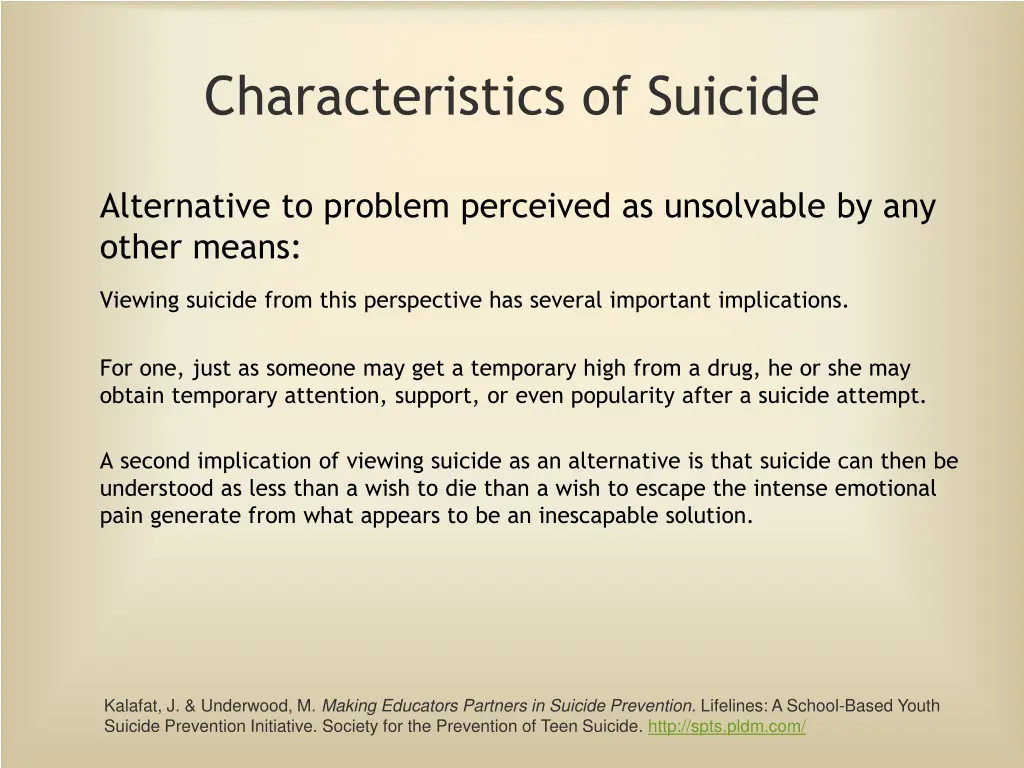 characteristics of suicide