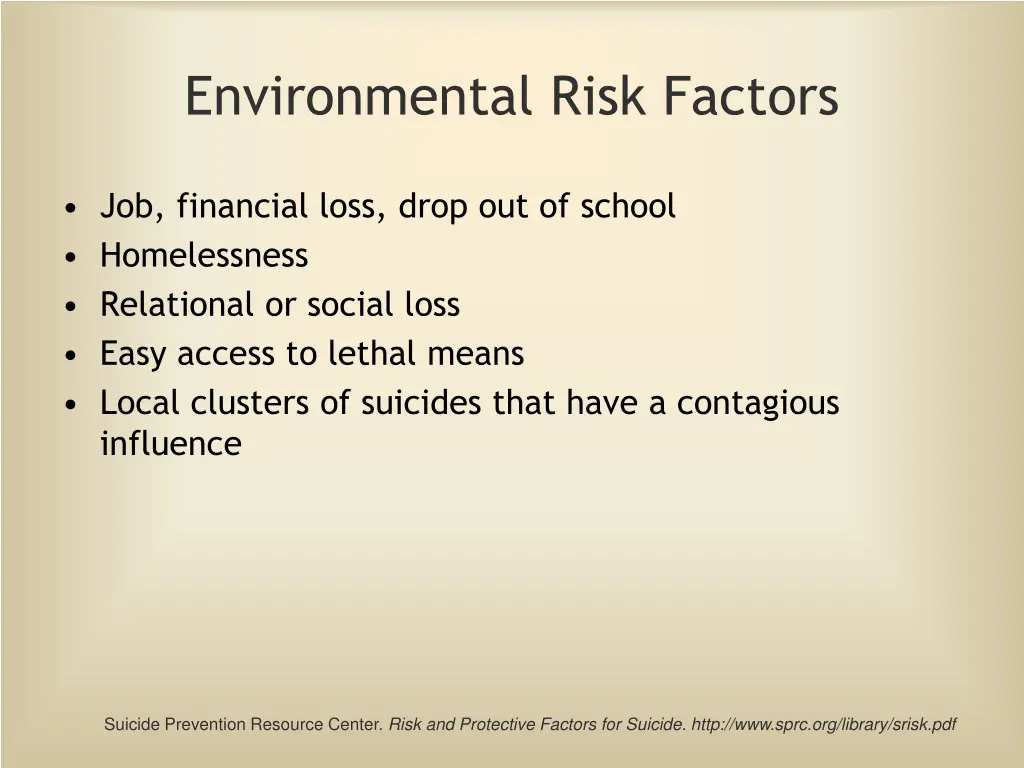 environmental risk factors