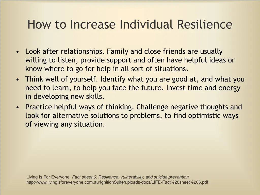 how to increase individual resilience