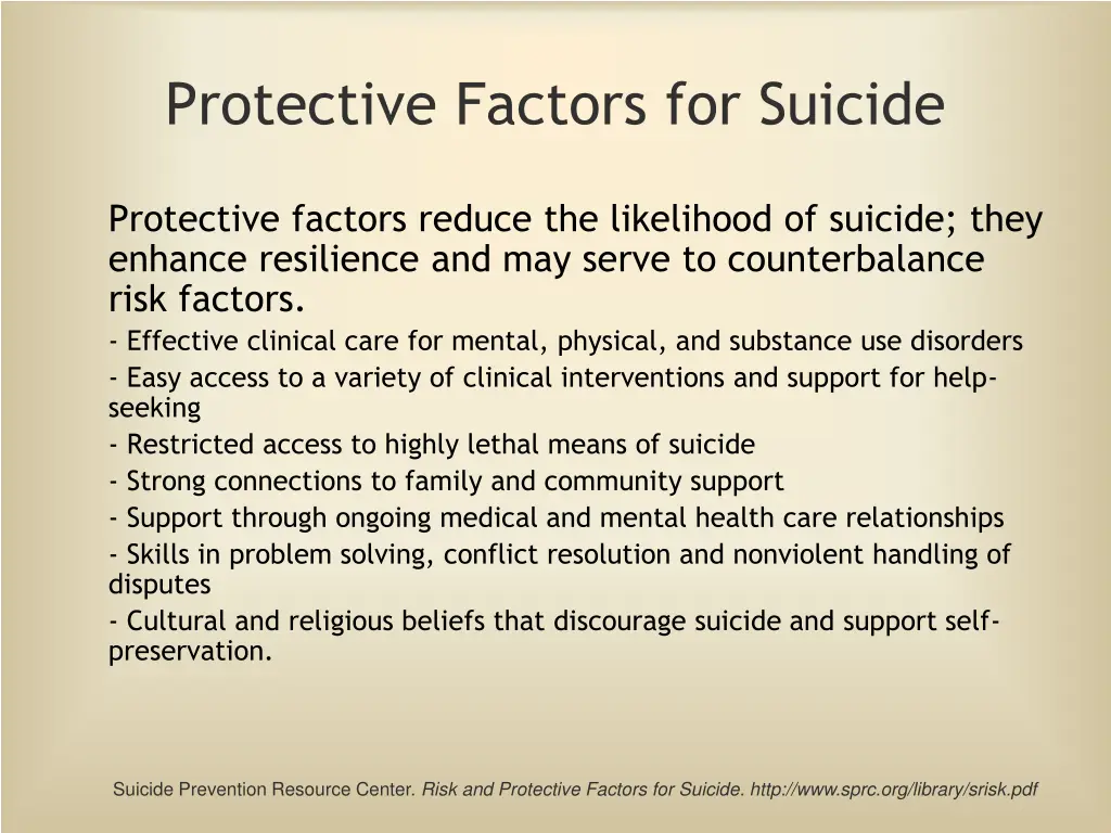 protective factors for suicide