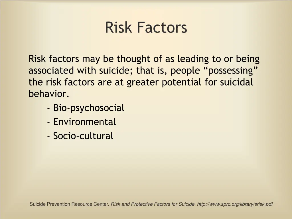 risk factors