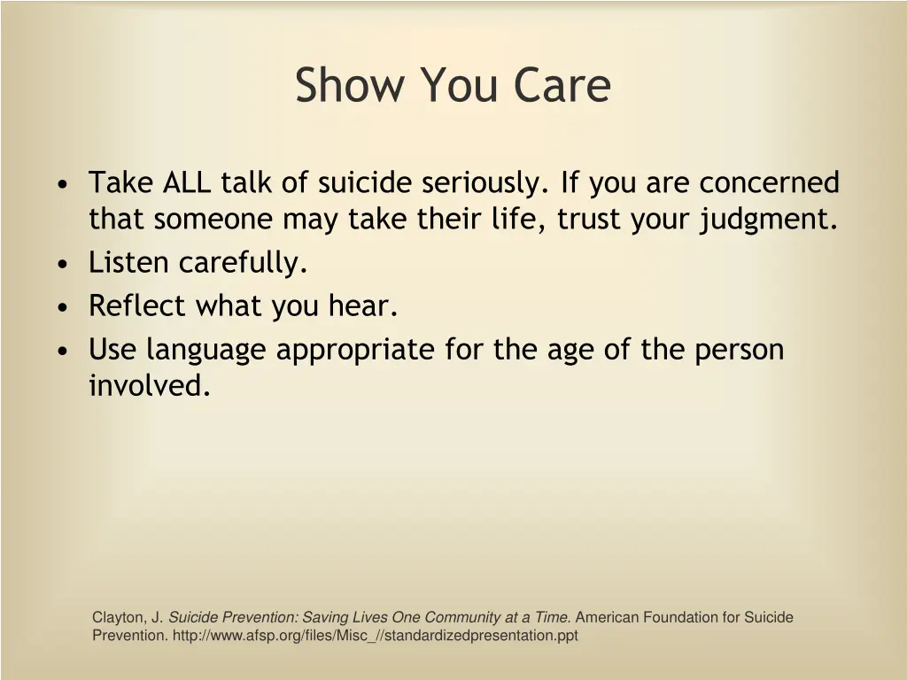 show you care