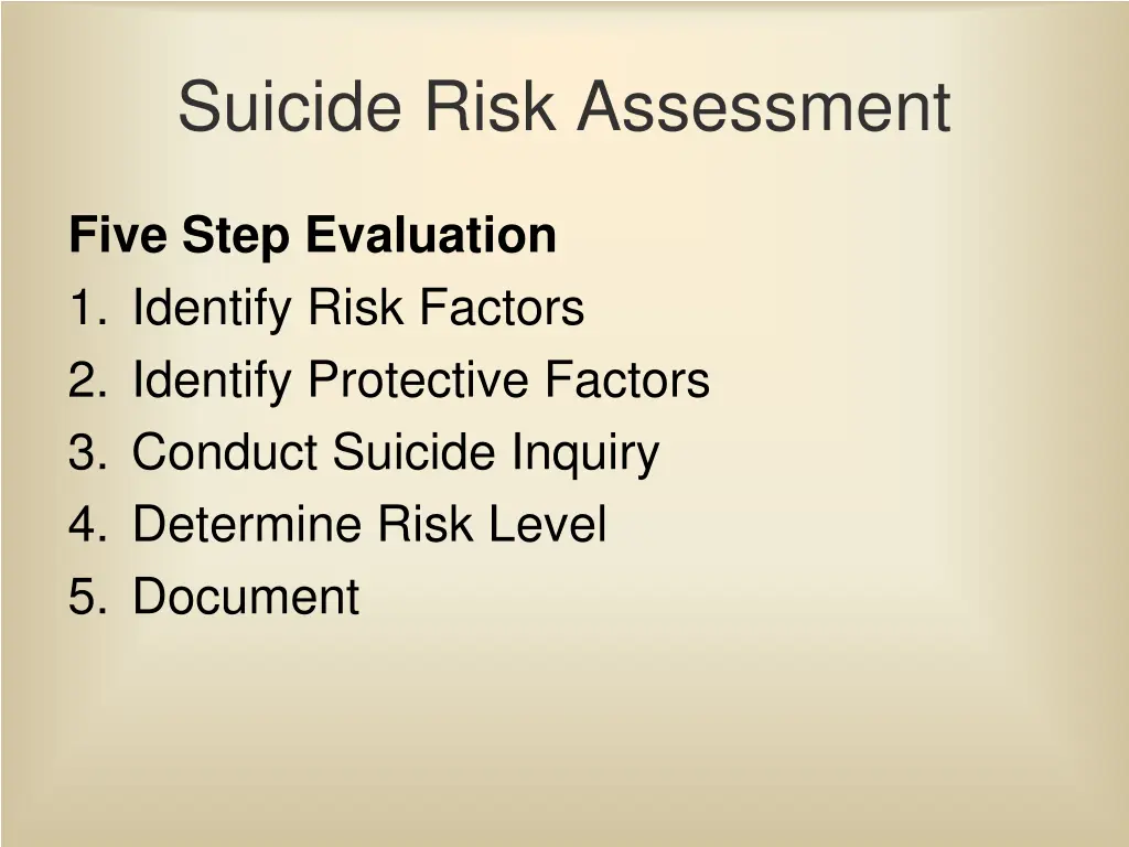 suicide risk assessment