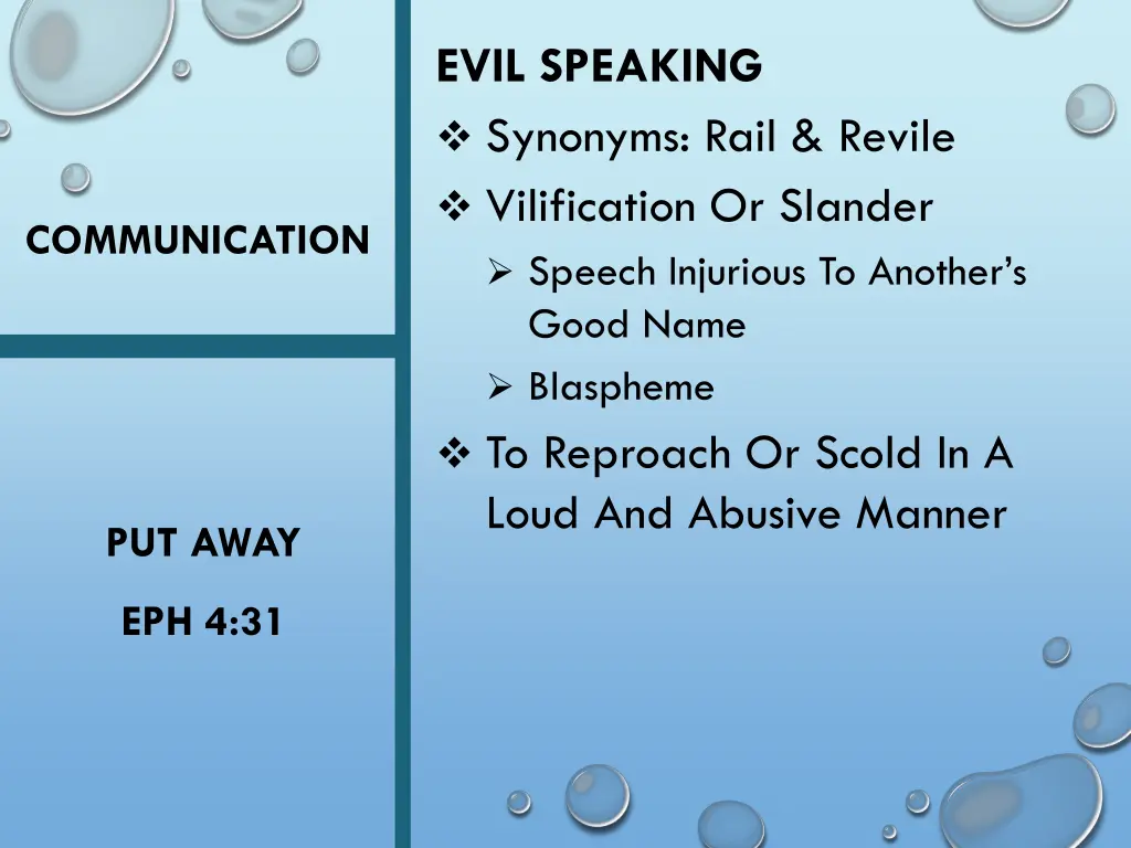 evil speaking synonyms rail revile vilification