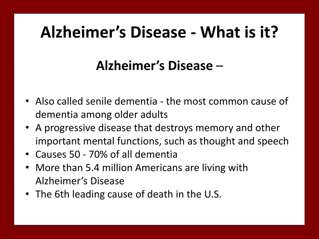 alzheimer s disease what is it