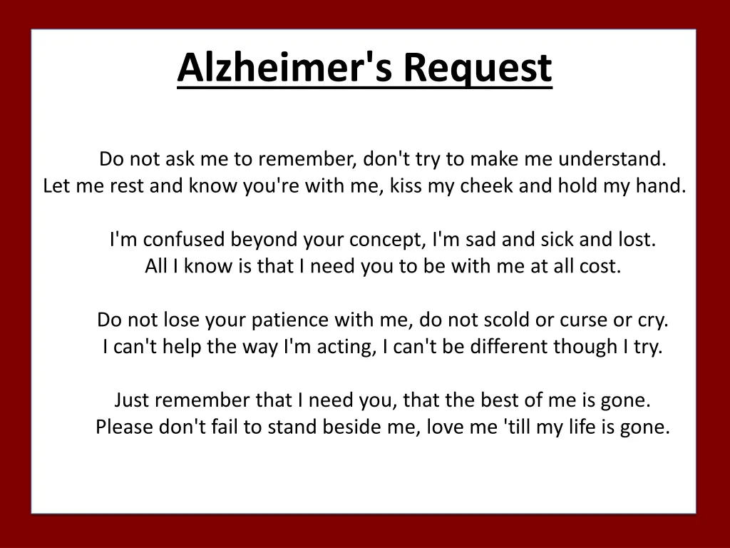 alzheimer s request