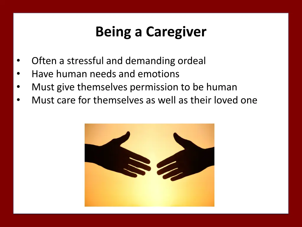 being a caregiver