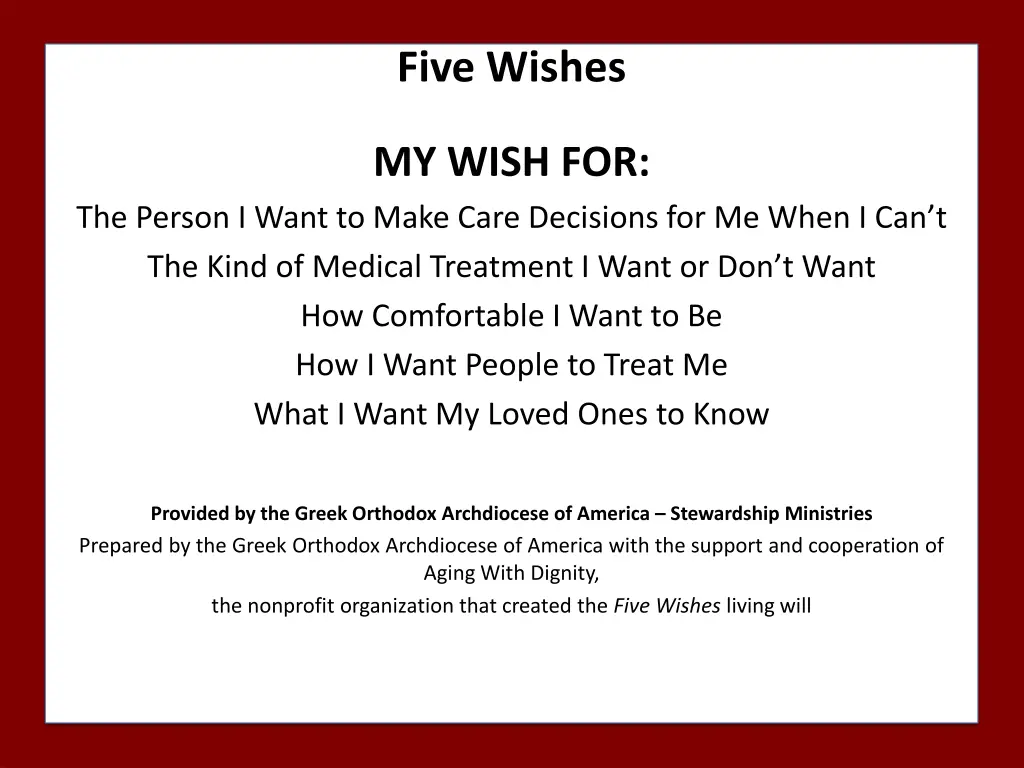 five wishes