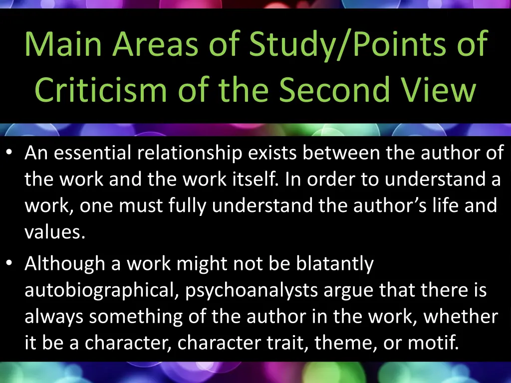 main areas of study points of criticism 2