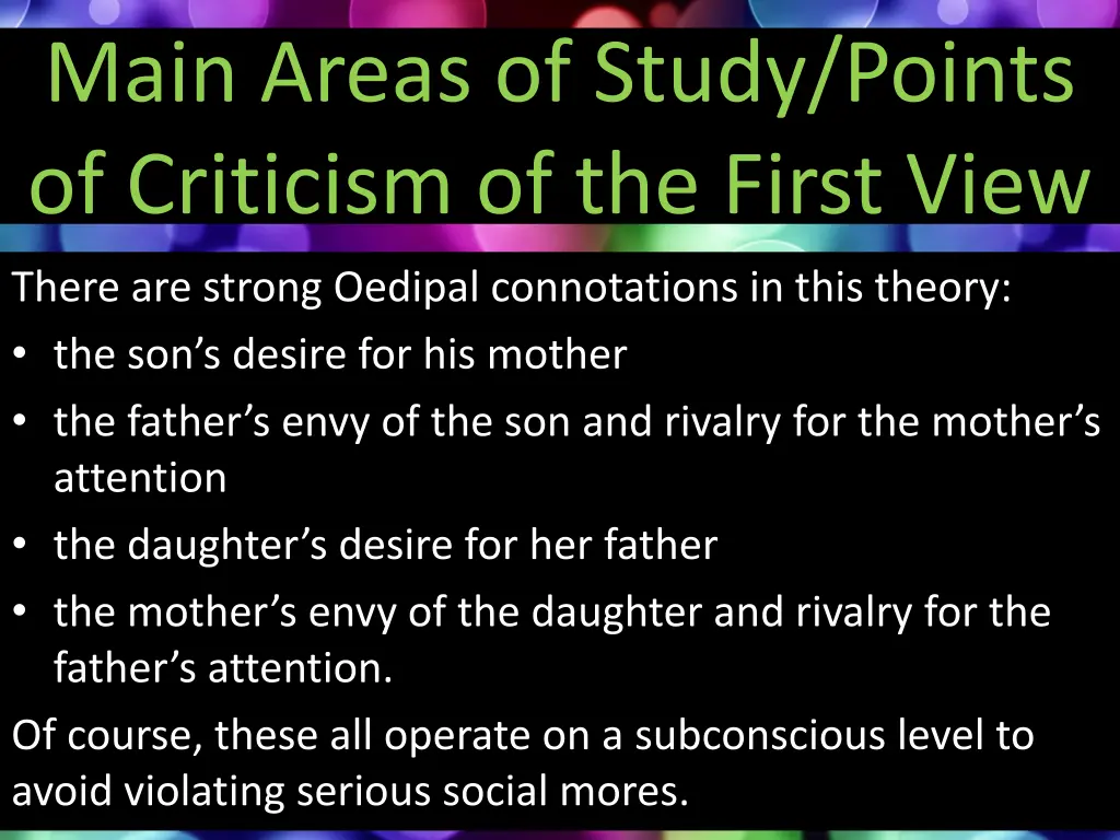 main areas of study points of criticism