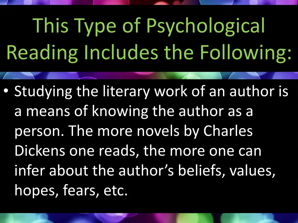 this type of psychological reading includes 1