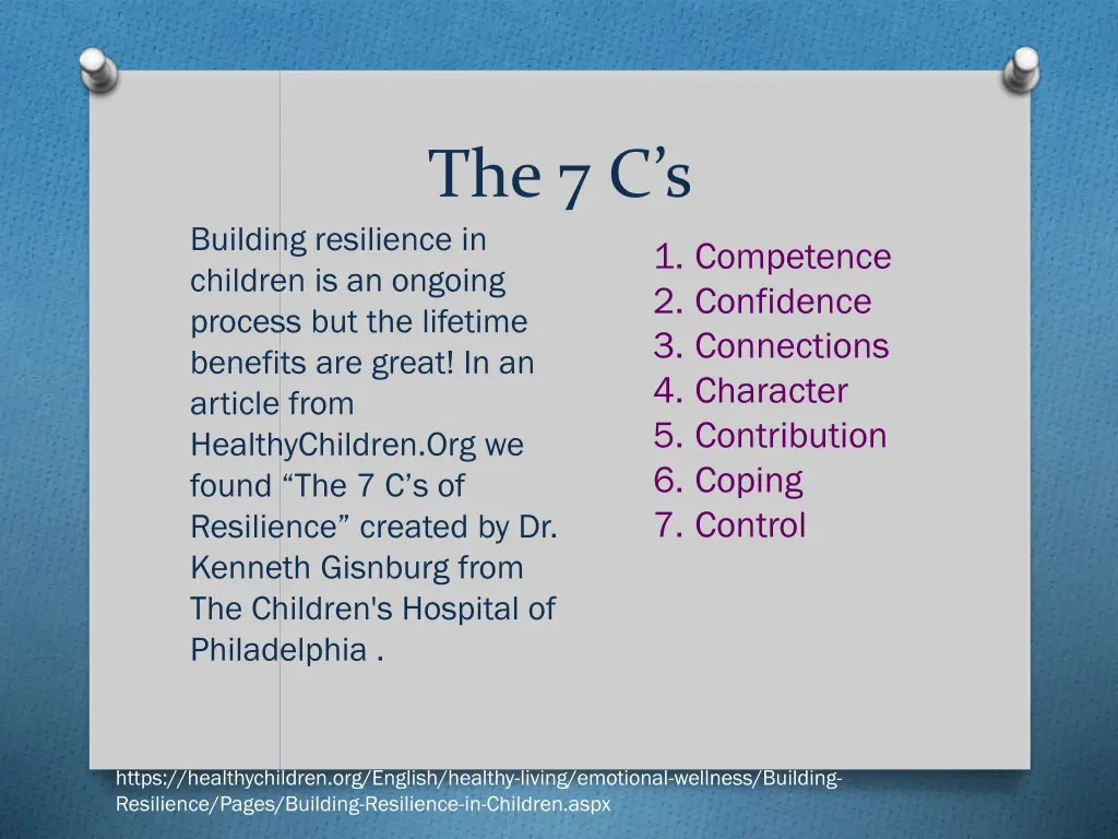 the 7 c s