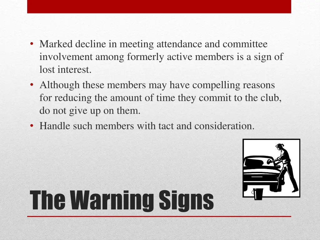 marked decline in meeting attendance