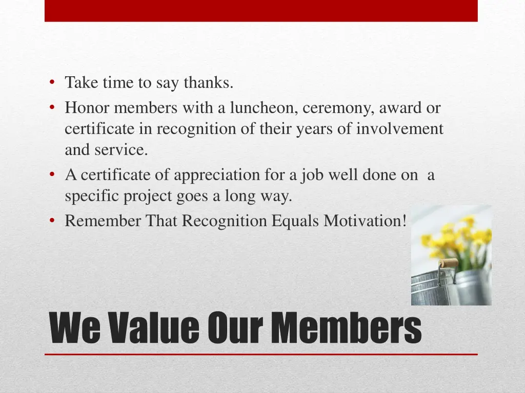 take time to say thanks honor members with