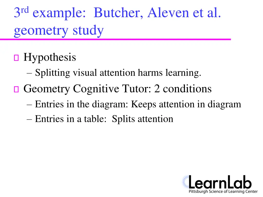 3 rd example butcher aleven et al geometry study