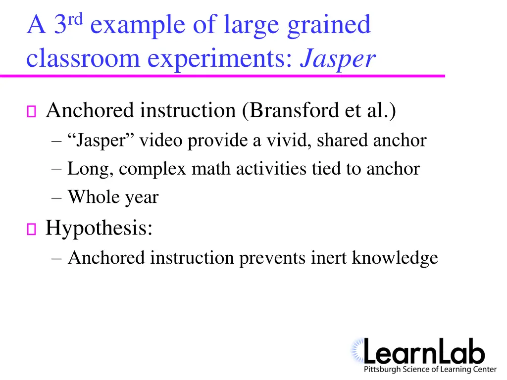 a 3 rd example of large grained classroom