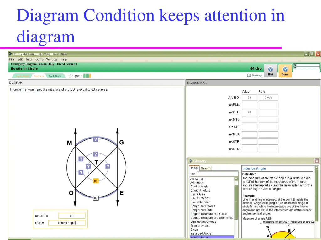 diagram condition keeps attention in diagram